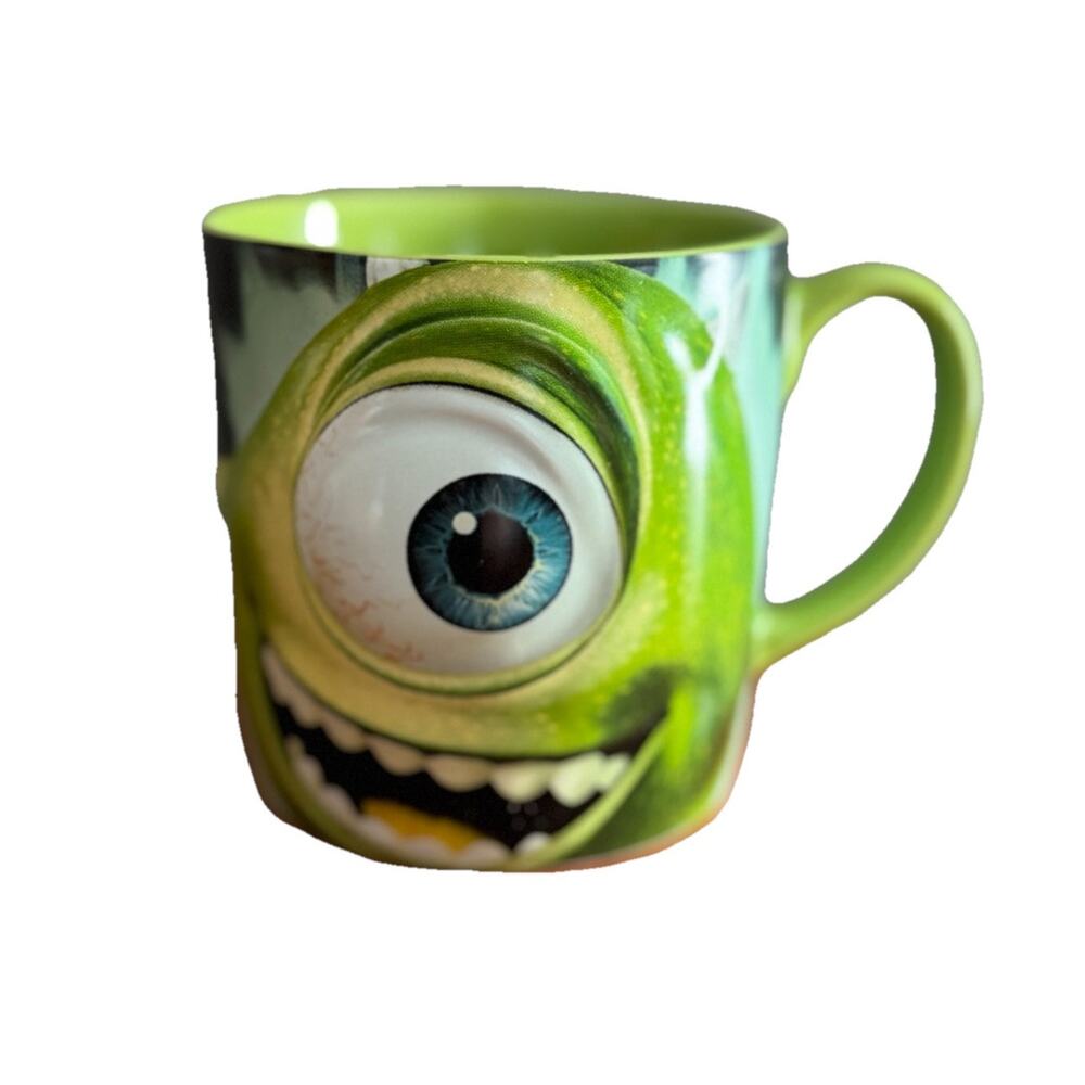 Disney Store Pixar Monsters Inc Mike Wazowski 3D Mug Scream Team Leader Green
